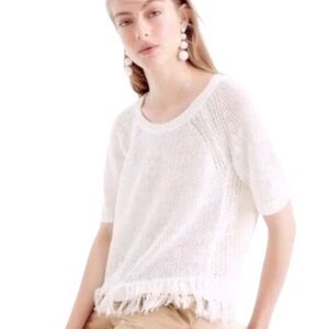 J.Crew Fringed Sweater White